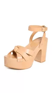 Loeffler Randall Women's Abbie Knot Clog Sandals with Ankle Strap, Honey,Tan,12M - Picture 1 of 2