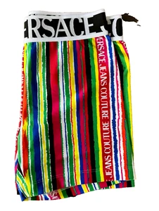 VERSACE Shorts Short Pants 90s Striped Multicolor - Picture 1 of 12