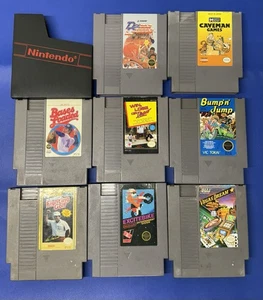 Original Nintendo Game Lot 8 Games Double Dribble Excitebike Bases Loaded - Picture 1 of 4