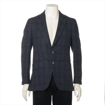 Chaqueta a medida de lana ISAIA 46 para hombre gris a cuadros Foto 1 de 4