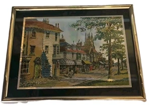 Framed Vintage Dufex Foil - Imported Europe France Arch 8 X 6 In - Picture 1 of 5