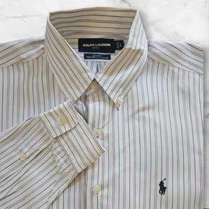 Camisa negra de golf Ralph Lauren para hombre grande manga larga a rayas 100 % algodón - Imagen 1 de 9