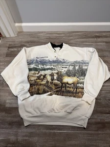 Sudadera De Colección Arte Ilimitado M Ciervo Oso País EE. UU. Envoltura Alrededor Naturaleza Animales - Imagen 1 de 9