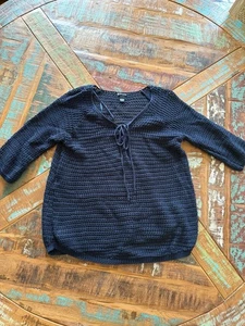 Women’s New Direction Navy Blue Knit Blouse Top Size Large - Picture 1 of 5