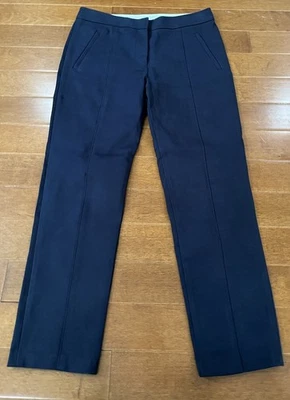 Tory Burch Navy Cotton Blend Ponte Seamed Cropped Vanner Pants Sz. 4 - Image 1 of 4