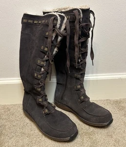 Timberland Boots Sz 8.5 Women’s Brown Suede Earthkeepers Snow Winter Sherpa - Picture 1 of 11