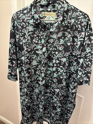 Camisa polo de golf Donald Ross XL para hombre verde/rosa personalizada logotipo de Donald Ross usada en excelente estado Foto 1 de 4