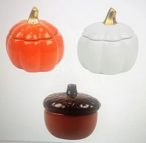 Pumpkin or Acorn Shaped Ceramic Trinket Dish 4" Free Shipping! - Picture 1 of 13