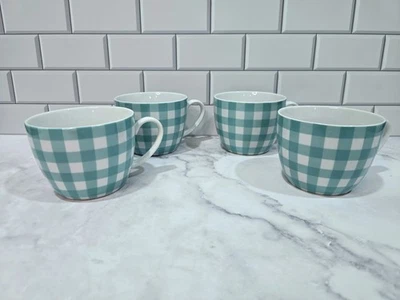 4件套箱子和桶格子瓷杯青绿色/白色4.5 — 第 1/4 张图片