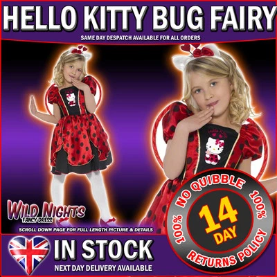 Girls Hello Kitty Lady Bug Fairy Costume - Image 1 of 2
