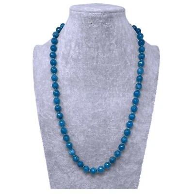 Collana Lunga di Pietra Dura Donna Elegante Modello Classico Brillante Blu - Immagine 1 di 2