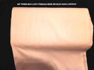 100 % Baumwollstoff BTY 36" Roc-Lon permanente Presse ungebleicht vorgeschrumpfter Musselin - Bild 1 von 2