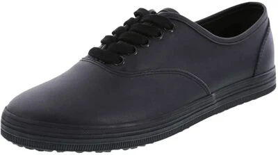 SafeTStep Mujer Kandice Cuero Negro Oxford Tenis Zapatos   Foto 1 de 4