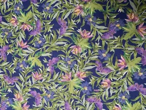 Florenza quilt fabric by Avlyn 3502-607 leafy pink purple flowers butterflies - Picture 1 of 4