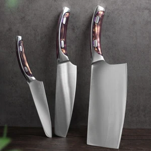 3 teiliges Profi Küchenmesser-Set Kochmesser Set aus Stahl mit Werkzeughalter - Bild 1 von 12