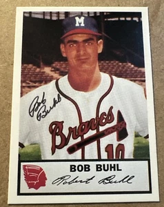 BOB BUHL Autographed Card Milwaukee Braves 1988 Jalco 1953 Johnston Reprint - Picture 1 of 3