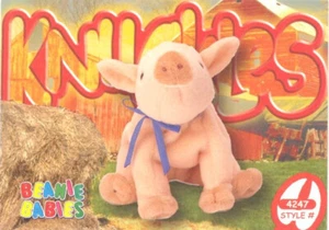 Tarjeta TY Beanie Babies BBOC Serie 4 Common Knuckles the Pig Casi Nueva/Como Nueva - Imagen 1 de 2