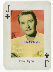 Swedish Film Star Playing Trade Card Errol Flynn Jack of Clubs - Picture 1 of 2