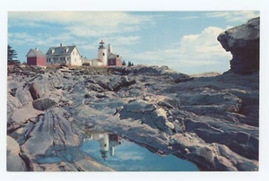 Pemaquid Point, Maine ~ CASA LUMINOSA PEMAQUID ~ Cartolina vintage - Foto 1 di 2