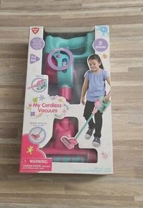 Kids Toy Vacuum Pink Green Realistic Suction Cleaning Ages 3+ Batteries Included - Picture 1 of 8