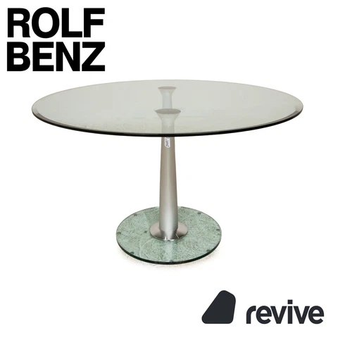 Rolf Benz 1210 Glas Dining Table Silver Round 47 3/16x47 3/16in Cover