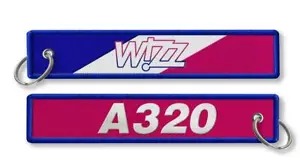 Wizzair- Airbus A320 Embroidered Keyring - Foto 1 di 1