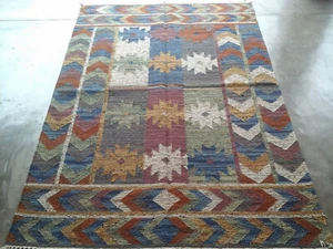Tappeto tribale tessuto a mano 4x6 anatolico Kilim Dhurrie zona orientale turco 4' x 6' - Foto 1 di 3