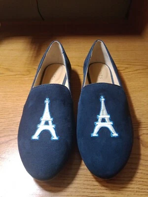 Talbots Gamuza Torre Eiffel Pisos Azul Talla 5.5 M Foto 1 de 4