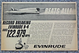 Anuncio de colección Evinrude Record Breaking Starflite V-4 1961 - Imagen 1 de 1