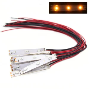 10X Pre-wired Yellow 3-LEDs Light Strip 5cm Self-adhesive Flexible SMD 3528 LEDs - Picture 1 of 4