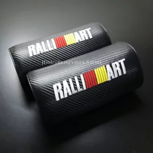 JDM Ralliart Negro Fibra de Carbono Carreras Momedificado Cuello de Coche Cojín Almohada Reposacabezas - Imagen 1 de 7