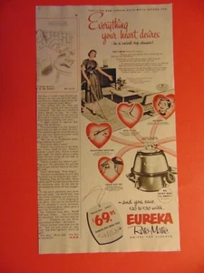 1953 EUREKA ROTO-MATIC Swivel Top Cleaner vintage print ad - Picture 1 of 1