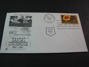 US Briefmarke FDC Scott # 1183 Kansas Statehood 1961 gebraucht PL59 - Bild 1 von 1