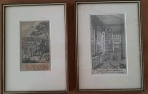 Bilderrahmen 2- Stück Rahmen Holz/ Vergoldet Antik Drucke 1766 / 1750 - Bild 1 von 6