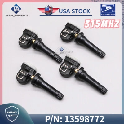 Juego de 4 sensores TPMS 13598772 sensores de neumáticos para Cadillac ATS CTS XTS SRX Escalade Foto 1 de 4