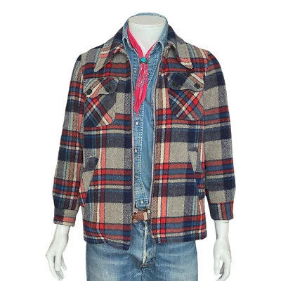 Size 46 UE, 70s Plaid light coat made in Italy - Imagen 1 de 4