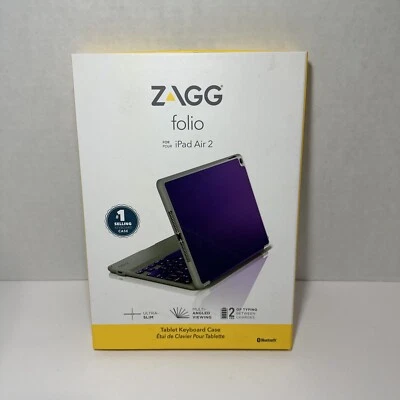 ZAGG iPad Air 2 Bluetooth Folio Case Ultra-Slim Keyboard Case Rare Orchid - Image 1 of 4
