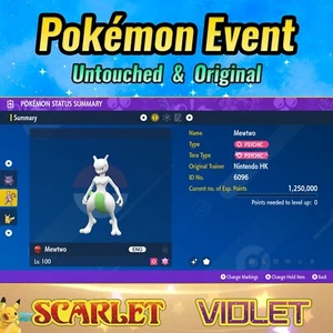 ✨ Shiny Mewtwo ✨Evento Nintendo Hong Kong ✨ Pokémon Escarlata y Violeta ✨ SIN TOCAR - Imagen 1 de 8