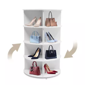4 Tiers White Rotating Shoe Rack Free Standing Shoe Rack Shoe Organizer - Bild 1 von 20