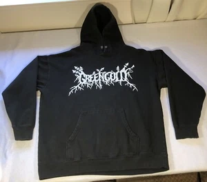 Hoodie Black Goth Skeleton Skulls Green Gold Independent Trading Co Mens Size XL - Picture 1 of 10