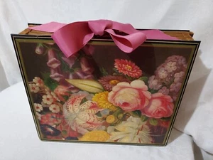 Beautiful Vintage Floral Caspari Accordion File Folder - Picture 1 of 12