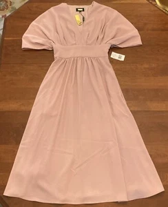 Alexia Admor New York Women's August Draped Midi Fit Flare Blush Dress. Sz 4 - Picture 1 of 11