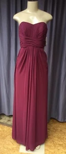 David's Bridal weinrot Chiffon trägerlos volle Länge Kleid Größe 2 neu mit Etikett $ 159,95 - Bild 1 von 8
