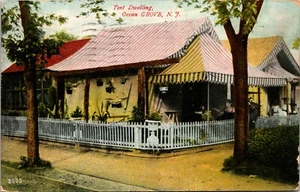 Tent Dwelling City Ocean Grove New Jersey Postcard DB 1908 white picket fence - Picture 1 of 2