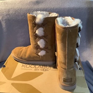 Koolaburra by UGG Victoria Tall Sz 8 Women's Suede Winter Boot Chestnut - Picture 1 of 11