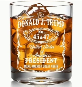 Set of 2, Trump President Whiskey Glass Make America Great Again - Picture 1 of 3
