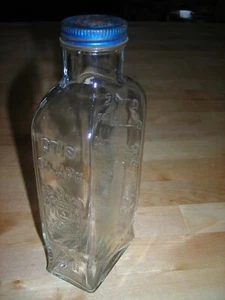 Vintage OTIS CLAPP & SON INC. Clear Glass Medicine Bottle Ornate with Cap - Bild 1 von 12