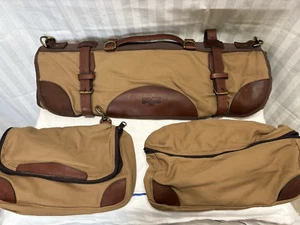 Duluth Trading Co Garment Travel Bag Brown Canvas WITH Shoe & Toiletry Bag - Picture 1 of 10