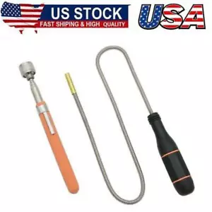 2Pcs Magnetic Pickup Tool,Flexible Magnetic Pickup 2LB,Telescoping Pickup 10LB - Picture 1 of 8