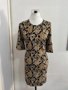 Michael Kors Bleistiftkleid Minikleid Cocktailkleid 36 S schwarz gelb Paisley - Bild 1 von 5